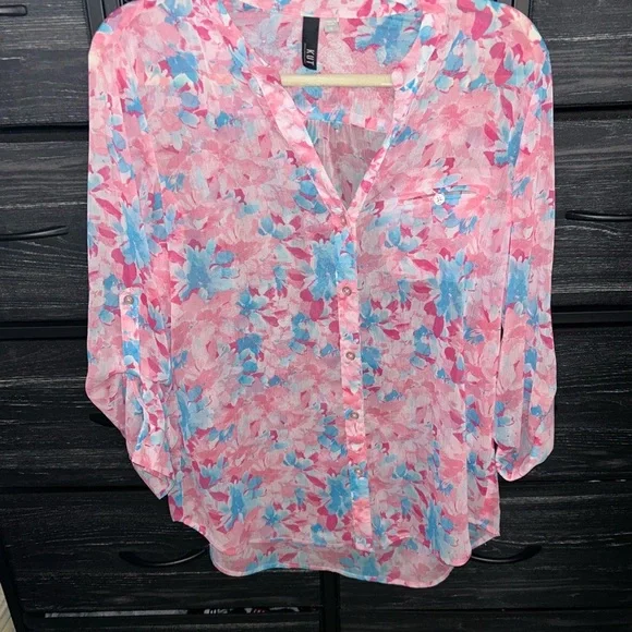 Kut From The Kloth Floral Long Sleeve Blouse Size M - Picture 3 of 7